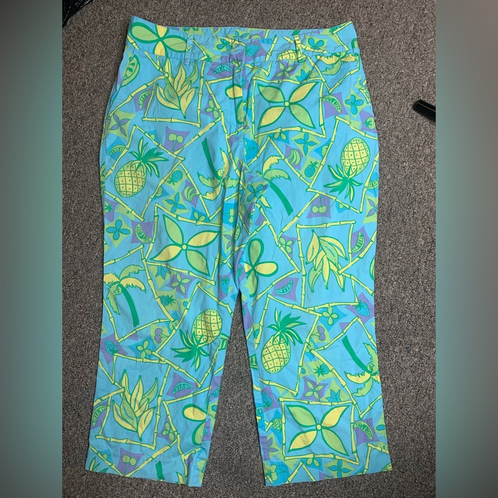 Vintage Lilly Pulitzer Capris Womens Size 12 Blue
